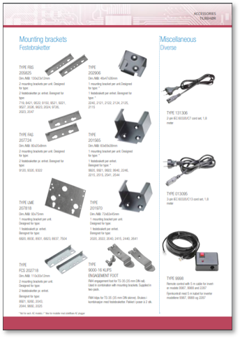 Brackets Data sheet